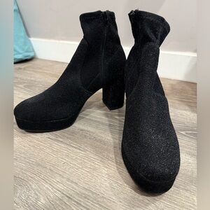 Black Platform Ankle Booties
